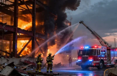 Al Mushrif construction fire