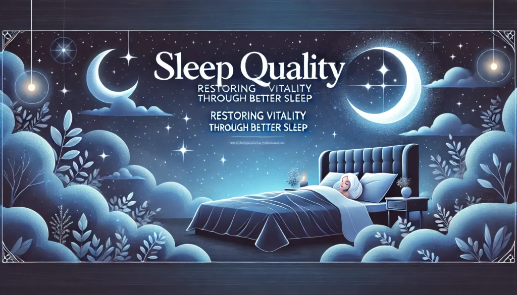 DALL·E 2025-03-27 21.03.19 - A banner image featuring the theme 'Sleep Quality_ Restoring Vitality Through Better Sleep.' The design includes a serene night sky with stars, a glow - Times of Dubai Sleep quality restoring vitality through better sleep times of dubai
