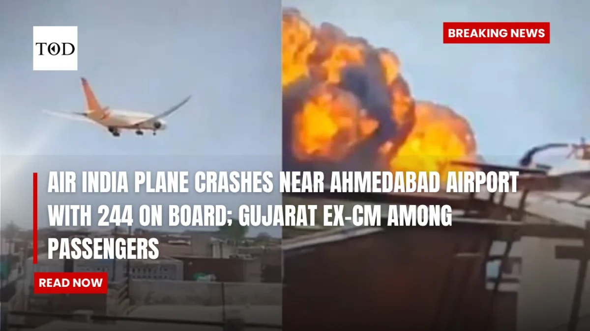 Air india plane crashes near ahmedabad airport with 244 on board gujarat ex cm among passengers times of dubai