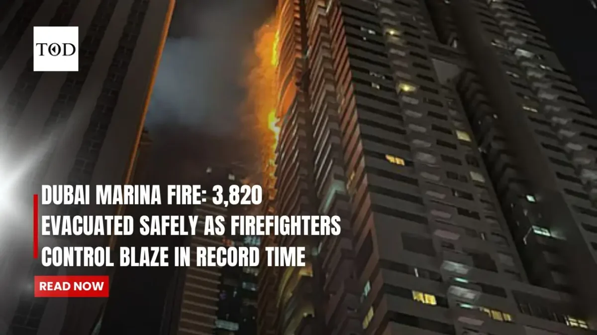 Dubai marina fire 3820 evacuated safely as firefighters control blaze in record time times of dubai
