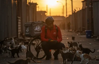 Quiet Guardian of Al Quoz: Feeding Hope for Stray Cats in Dubai