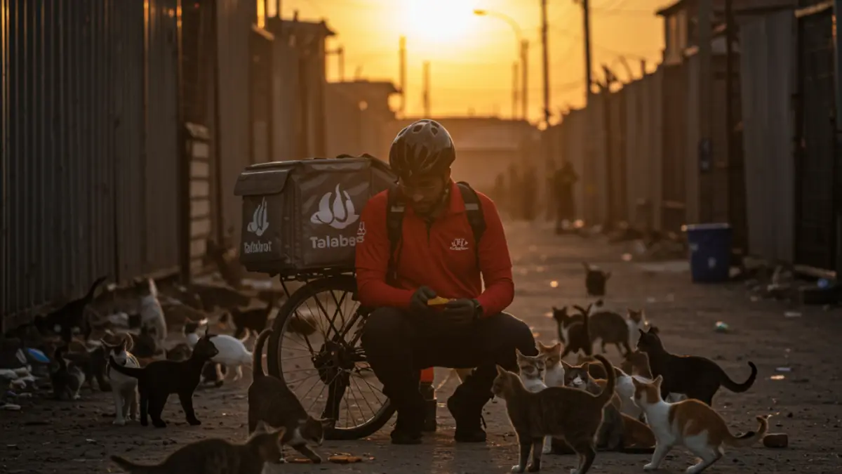 Quiet Guardian of Al Quoz: Feeding Hope for Stray Cats in Dubai