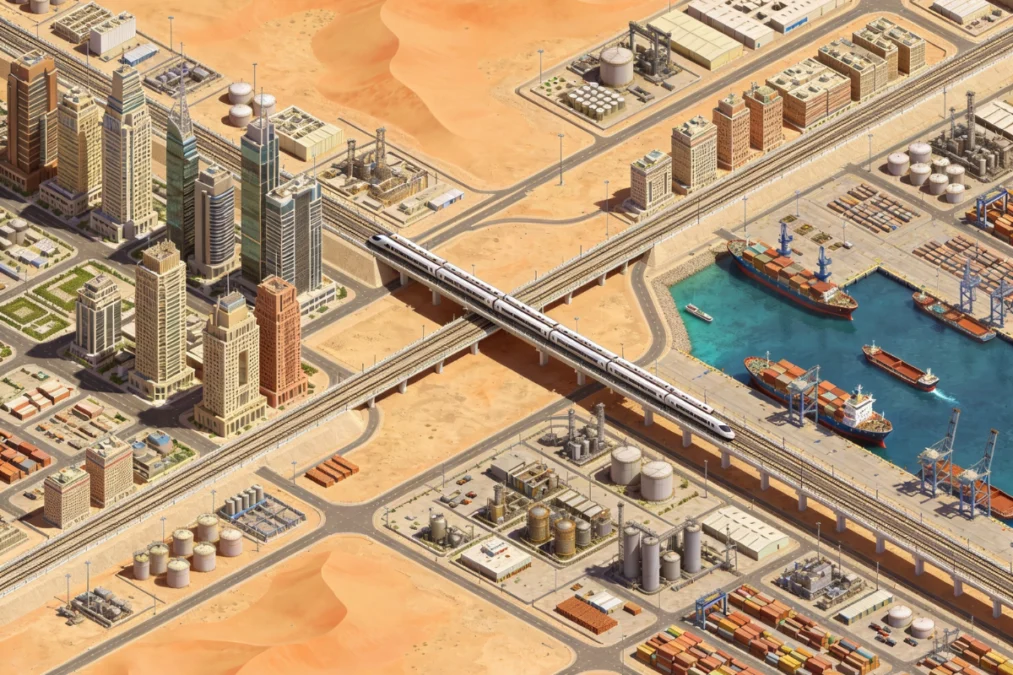 Proposed Dubai Airport Express Line metro connecting DXB and DWC through city stations