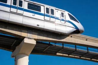 Dubai Airport Express Line metro connecting DXB and DWC through city stations