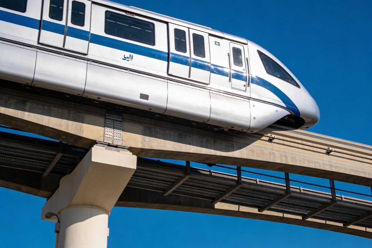 Dubai Airport Express Line metro connecting DXB and DWC through city stations