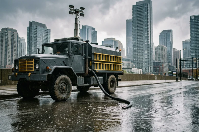 Rapid Intervention Vehicles RIV deployed in Dubai for flood rescue with tactical equipment and pumping system