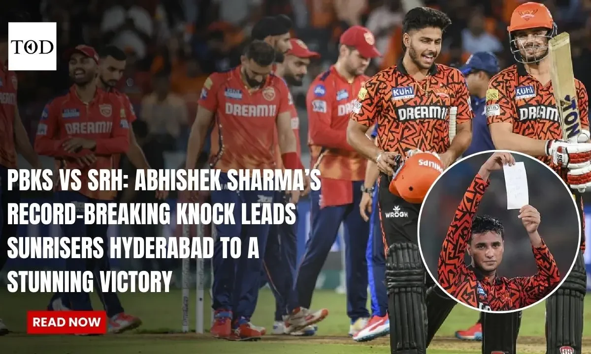PBKS vs SRH: Abhishek Sharma’s Record-Breaking Knock Leads Sunrisers Hyderabad to a Stunning Victory