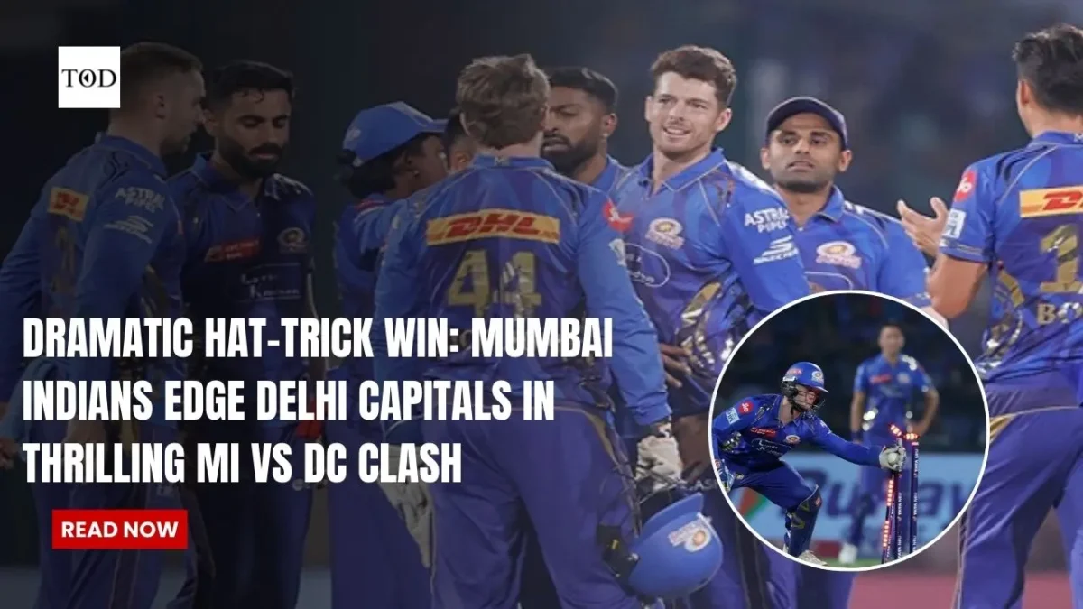 Dramatic hat trick win mumbai indians edge delhi capitals in thrilling mi vs dc clash times of dubai