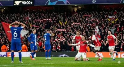 Arsenal vs atletico madrid bukayo saka goal champions league semi final emirates stadium times of dubai