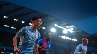 `phil foden assists antoine semenyo goal in 3 0 man city vs crystal palace premier league match at etihad stadium may 13 2026` times of dubai