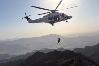 Dubai police recues lost man from hatta mountains times of dubai