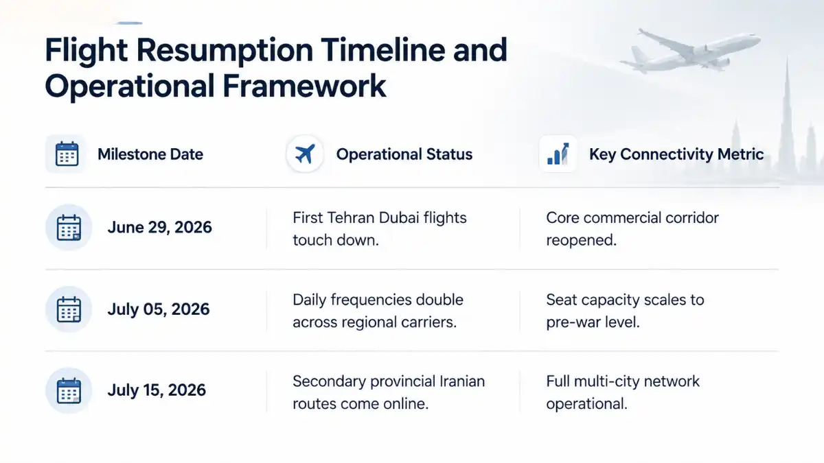 Iran UAE Flights Timeline