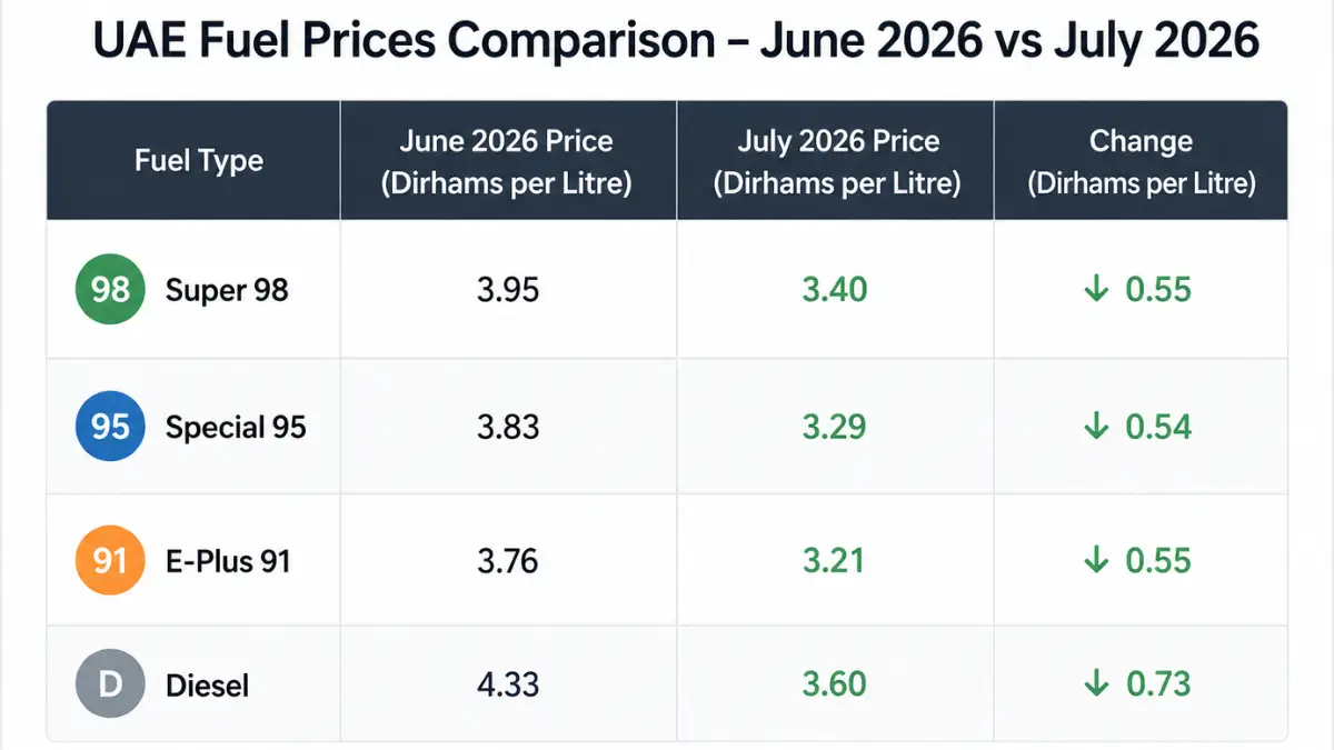 July Petrol Prices UAE - Times of Dubai July petrol prices uae comparison with june times of dubai