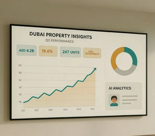Dubai Property Market Insights - Times of Dubai Dubai property market insights and real estate data displayed on a television screen times of dubai