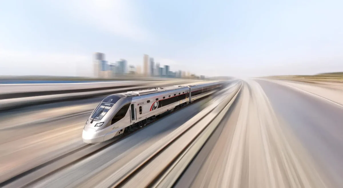 Etihad rail passenger train dubai abu dhabi september 2026 launch al yalayis station times of dubai