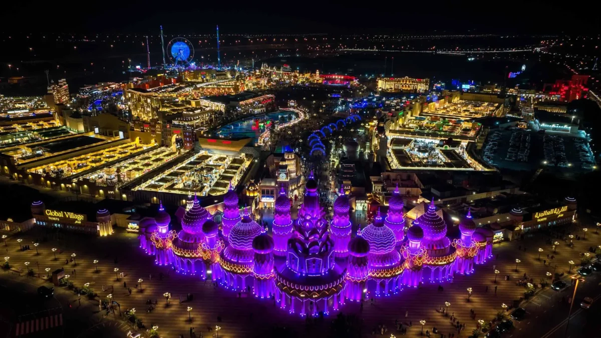 Global village season 31 promotional artwork ahead of its october 2026 opening times of dubai