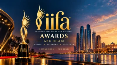 Illustration of iifa awards 2027 in abu dhabi with iifa trophy and abu dhabi skyline Times of dubai