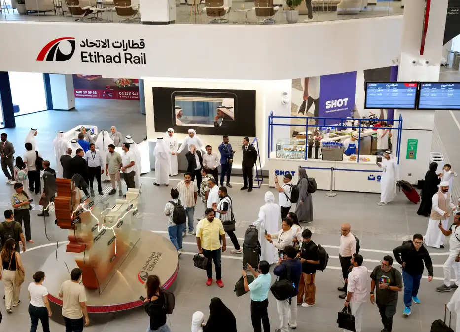 Station Passengers - Times of Dubai Etihad rail station passengers uae national rail network dubai abu dhabi commuters 2026 times of dubai