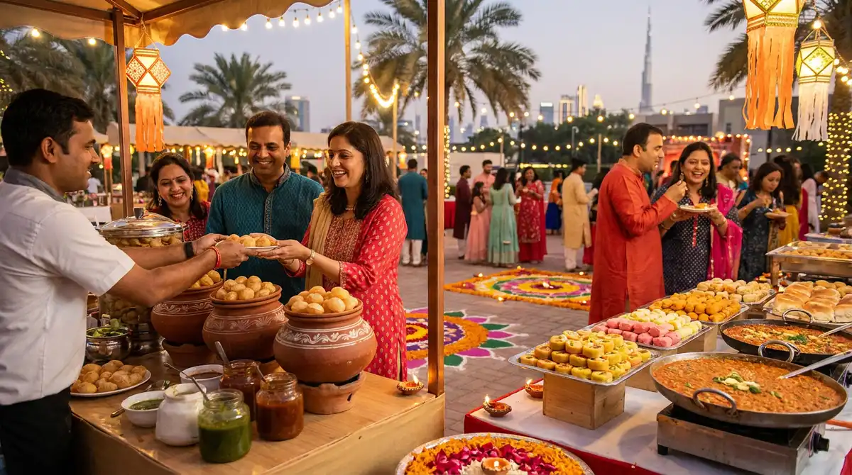Festive Experiences - Times of Dubai Diwali celebrations featuring a colourful drone show indian street food festive lights and family activities Times of dubai