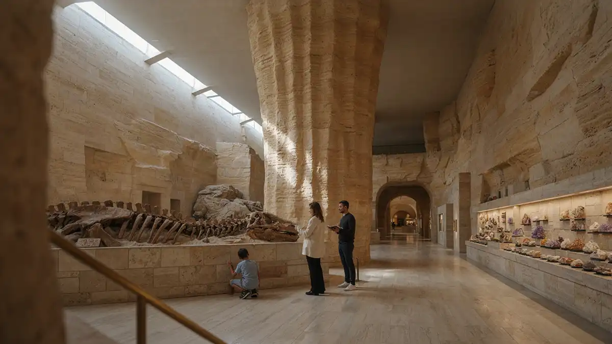 History Museum Abu Dhabi - Times of Dubai The contemporary interior of the natural history museum abu dhabi featuring natural history exhibits and sculptural architecture Times of dubai