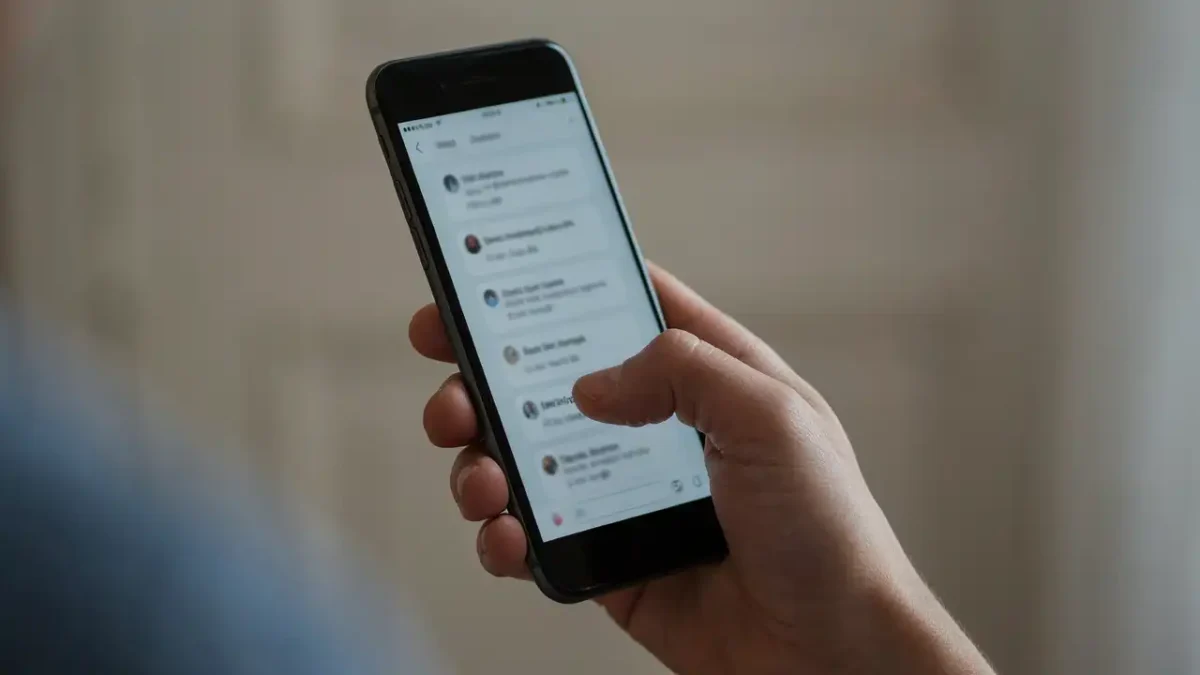 A person using a smartphone to view and write social media comments illustrating the uae warning about online insults and cybercrime penalties Times of dubai