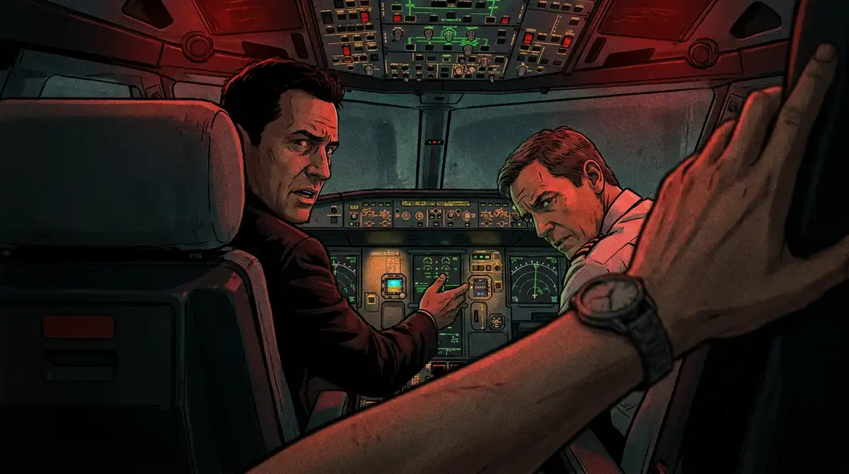 commercial aircraft cockpit - Times of Dubai Illustrative ai generated image depicting a tense confrontation inside a commercial aircraft cockpit Times of dubai
