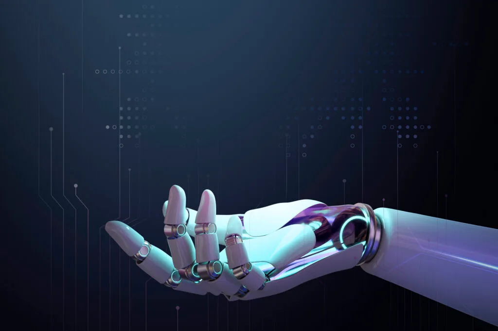 3D robot hand background, AI technology side view - Times of Dubai Free ai bootcamps in uae cbse empowers students and teachers times of dubai