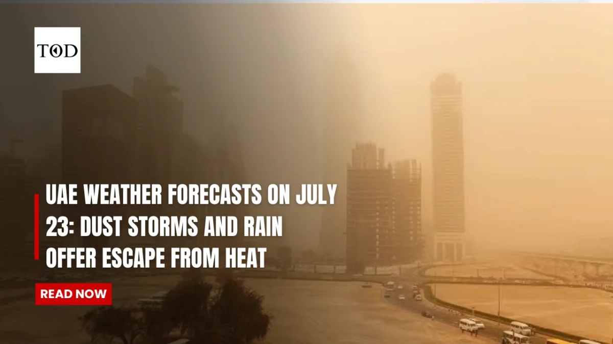 Uae weather forecasts on july 23 dust storms and rain offer escape from heat times of dubai