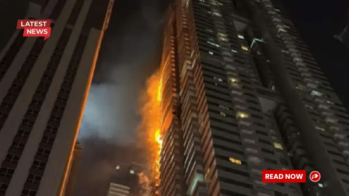 Dubai marina building fire times of dubai