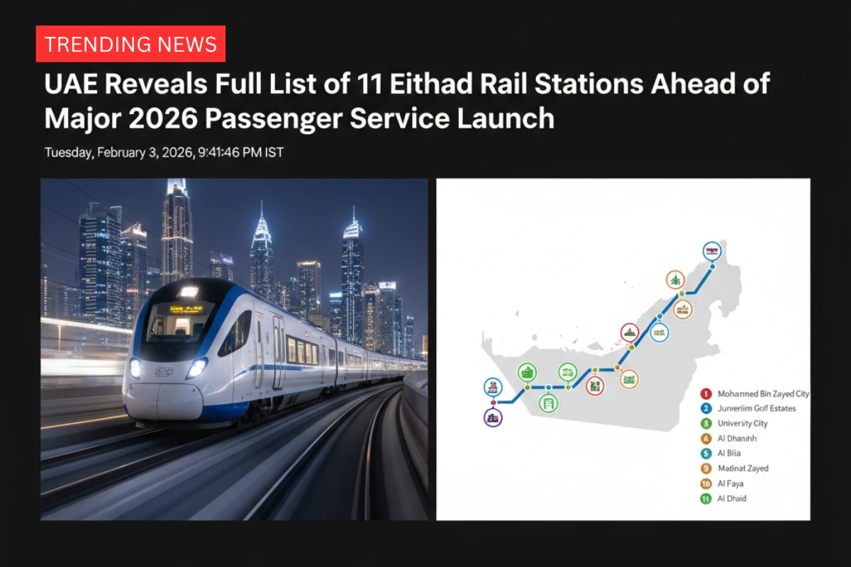 Etihad Rail: Full List of 11 Rail Stations for 2026 Launch Major Passenger Service 1 Etihad Rail: Full List of 11 Rail Stations for 2026 Launch Major Passenger Service