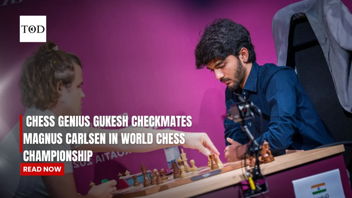 Gukesh checkmates magnus carlsen in world chess championship times of dubai