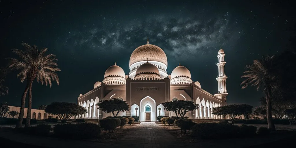 The beautiful serene Mosque at night in the blessed month of Ramadan, the illuminated . Generative AI - Times of Dubai Ramadan 2026 expected to begin on february 17 times of dubai