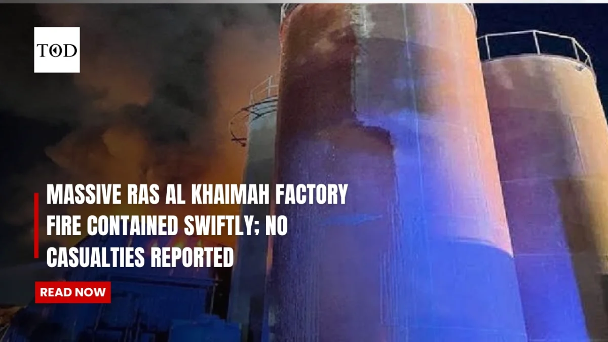 Massive ras al khaimah factory fire contained swiftly no casualties reported times of dubai