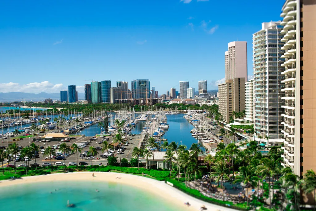 Look from above at skyscrapers standing over the sea and bays - Times of Dubai Best places to buy a vacation home in 2025 times of dubai