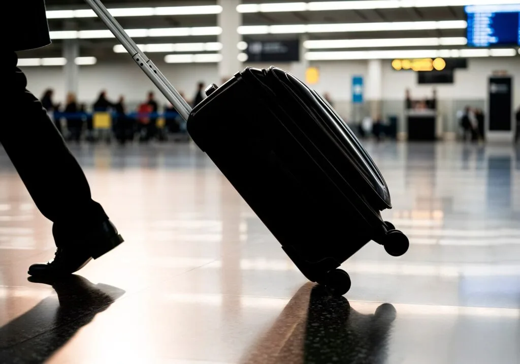 person-rolling-suitcase-airport_23-2152010179 - Times of Dubai Air canada shutdown halts all flights after 10000 flight attendants strike times of dubai