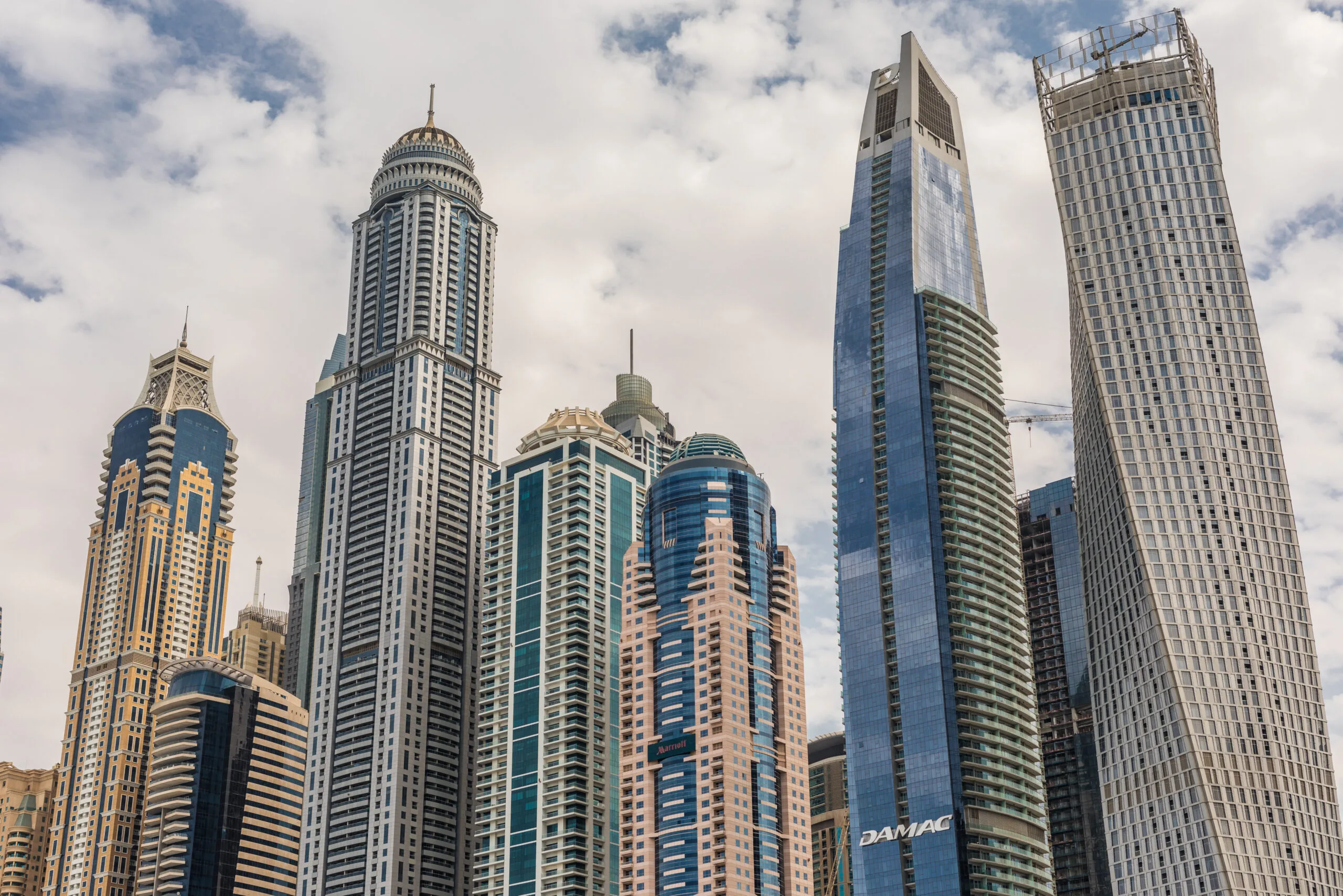 Dubai, United Arab Emirates - October, 2018: Promenade and canal in Dubai Marina with luxury skyscrapers around, United Arab Emirates - Times of Dubai Dubai population city crosses 4 million and keeps rising times of dubai